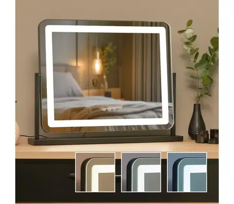 Kúpeľňové zrkadlá BRILAGI - LED stmievateľné make-up zrkadlo CALIFORNIA LED/25W/230V 55x44 cm čierne FG-M6-WD101-5544-BLK