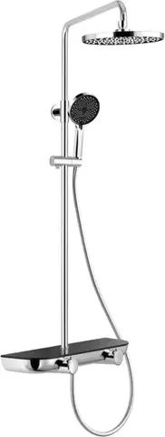 Sprchy a sprchové panely MEXEN - Axis Sprchový stĺp s dažďovou sprchou a batériou, chróm/čierna 78112-71