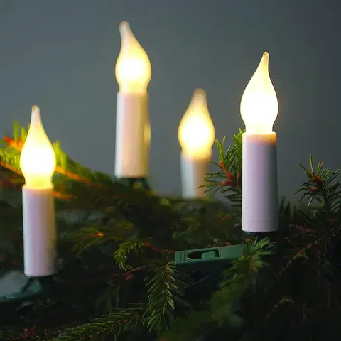 Vianočné dekorácie Svetelná reťaz Plameň biely, 16 LED žiaroviek Filament, predĺženie