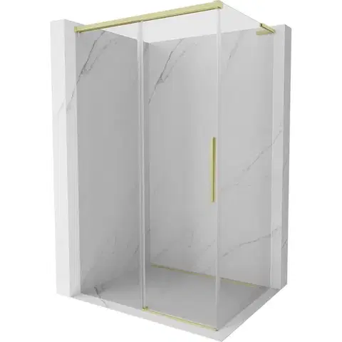 Sprchovacie kúty MEXEN/S - Rox L sprchový kút posuvný 105 x 75, transparent, zlato kefovaná 8C2L-105-075-55-00
