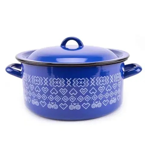 Hrnce Kinekus Kastról smaltovaný s pokrievkou, 28cm / 8,0L dekor Čičmany