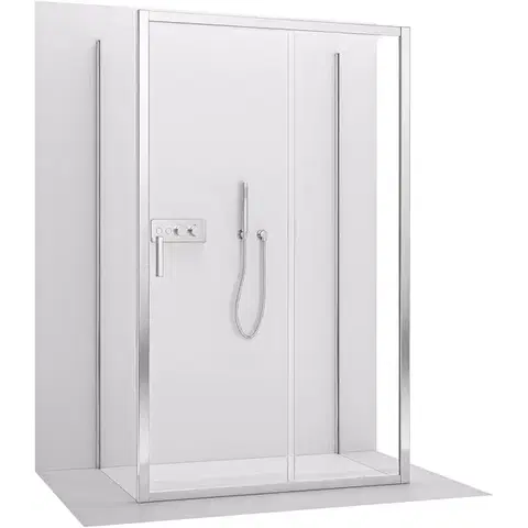 Sprchovacie kúty CERANO - Trostenný sprchovací kút Varone LINE UL/P - 6 mm - chróm, transparentné sklo - 110x100x195 - posuvný CER-DY505-90-207