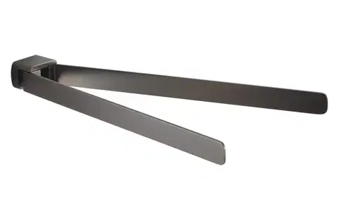 Držadlá k vani Gedy - PIRENEI  dvojitý držiak uterákov otočný  350, gun metal PI2381