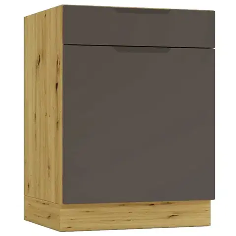 Kuchynské skrinky stojace Kuchynská skrinka Cosmo Isabel D60s/1 P/L Mocca Grey/Dub Artisan