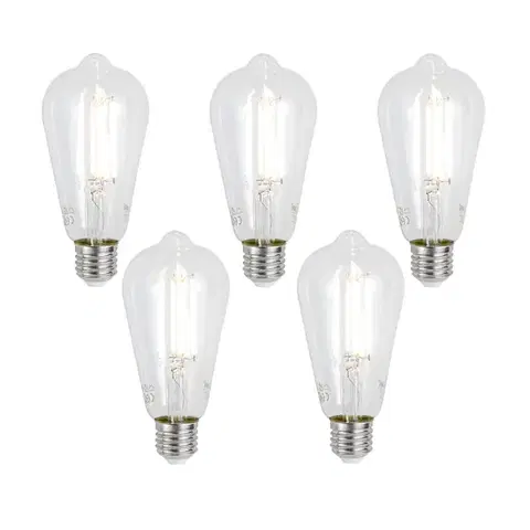 LED osvetlenie Sada 5 inteligentných stmievateľných LED žiaroviek E27 ST64 číra 7W 806 lm 2700-6500K Zigbee