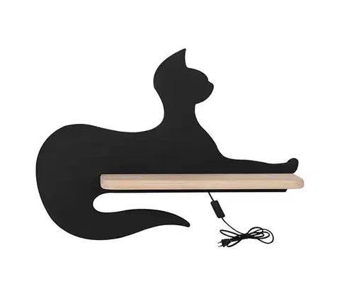 Svietidlá  LED Detské nástenné svietidlo s poličkou BLACK CAT LED/5W/230V 21-26002