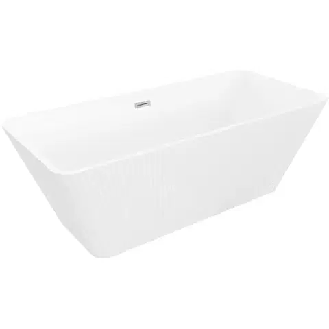 Vane MEXEN/S - Tava voľne stojaca vaňa reliéf 170 x 75, biela, sifón a prepad chróm 52851707500-01