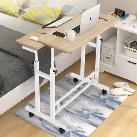 Písacie stoly COMPACT príručný PC stolík, biela/dub Sonoma