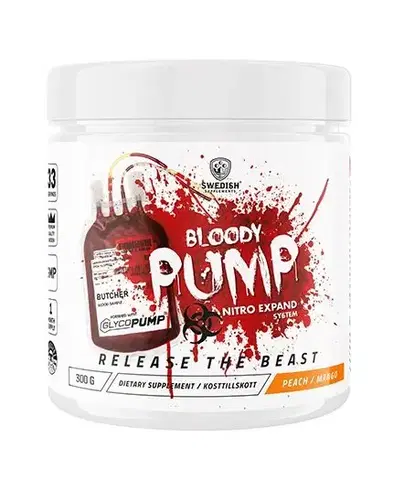 Práškové pumpy Bloody Pump (bez kofeínu) - Swedish Supplements 300 g Pineapple & Passionfruit