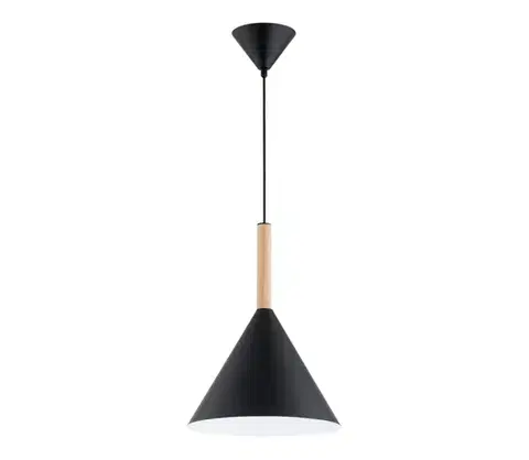 Svietidlá  Luster na lanku FUKS 1xE27/15W/230V čierna/béžová 61471