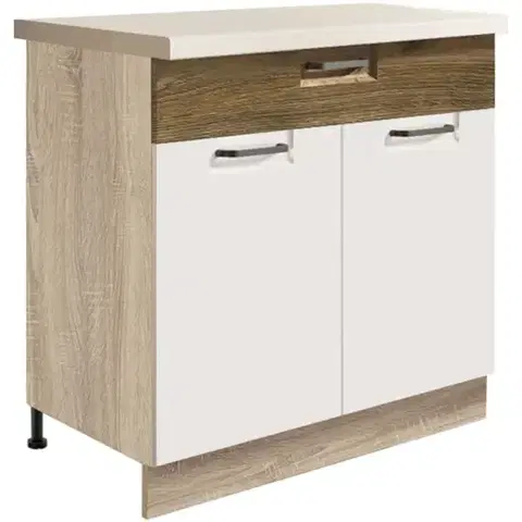 Kuchynské skrinky stojace Skrinka do kuchyne Favorit 6d Sonoma/White+Ribbeck