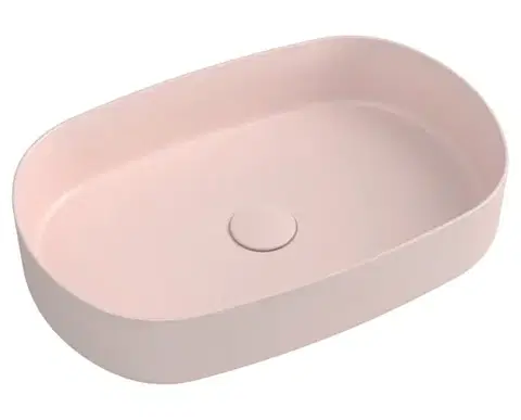 Umývadlá ISVEA - INFINITY OVAL keramické umývadlo na dosku, 55x36cm, ružová Salmon 10NF65055-2S