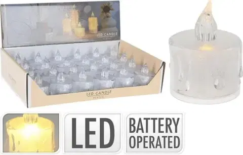 Vianočné dekorácie Kinekus Sviečka čajová LED, 3,6x5cm, baterky