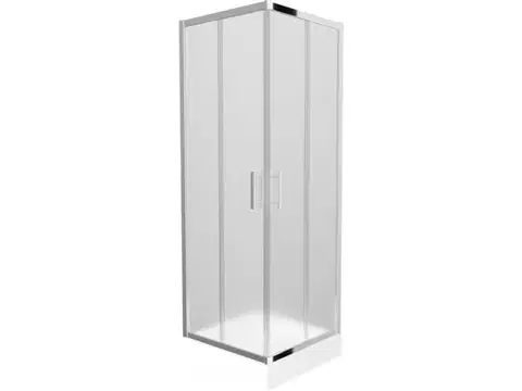 Vane MEXEN/S - Rio štvorcový sprchovací kút 70 x 70, dekor/mráz, chróm + vanička Rio, 860-070-070-01-30-4510
