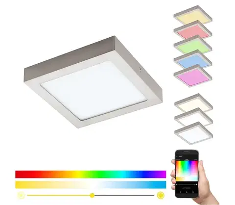 Svietidlá Eglo 33319 - LED RGBW stmievateľné stropné svietidlo FUEVA-C LED/15,6W/230V 22,5x22,5 cm 33319