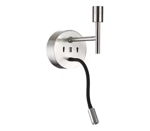 Svietidlá Ideal Lux - LED Flexib. lampa s montúrou SET UP 1xE27/42W+LED/3W/230V USB chróm 259833