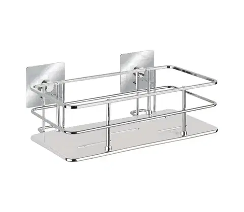 Svietidlá WENKO 23854800-Polica TURBO-LOC QUADRO ED. 24x14,5 cm nerezová oceľ/lesklý chróm 23854800