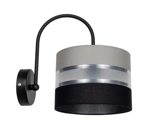 Svietidlá  Nástenné svietidlo CORAL 1xE27/60W/230V čierna/šedá 0410