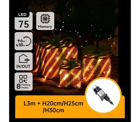 Vianočné dekorácie  B.V. - LED vonkajšia vianočná dekorácia 3,6W/31/230V 2700K 20/25/30cm IP44 darčeky B10303K6O