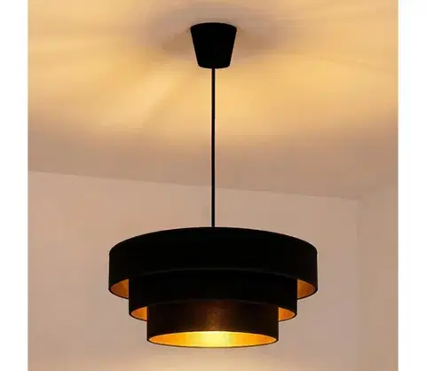 Svietidlá BRILAGI - Luster na lanku LUNETA 1xE27/60W/230V pr. 40 cm čierna/zlatá 8590828052180