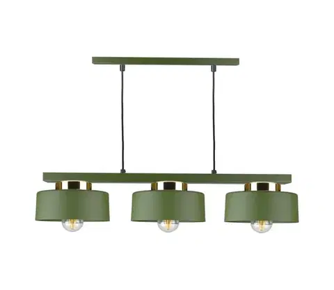 Svietidlá Keter Lighting Závesný luster na lanku IGNIA 3xE27/60W/230V zelená/zlatá 3387