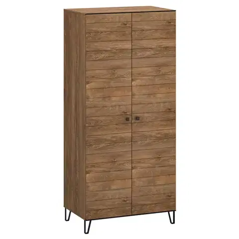 Šatníkové skrine Skriňa 2D Weil F dub  burgund