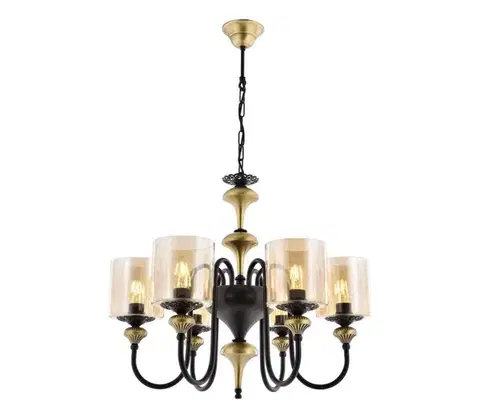 Svietidlá  Luster na reťazi BUSAN 6xE27/40W/230V zlatý 301AUR1128