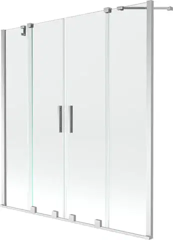 Sprchové dvere MEXEN/S - Velar Duo Dvojkrídlová posuvná vaňová zástena 150 x 150, transparent, chróm 896-150-000-02-01