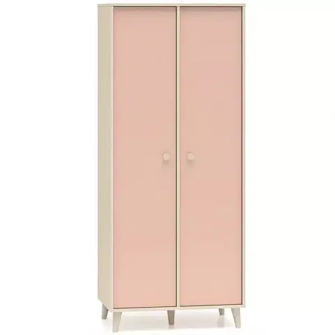Šatníkové skrine Skriňa Mevel 02 Púštny piesok/Millenial Pink