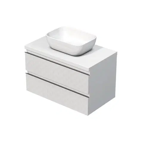 Kúpeľňový nábytok Kúpeľňová skrinka s krycou doskou SAT Cube Way 80x47,5x46 cm biela mat CUBE3D46802ZBKD CUBE3D46802ZBKD
