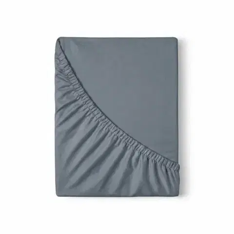 Plachty Kvalitex Saténové prestieradlo s gumou tmavosivá, 140 x 200 cm