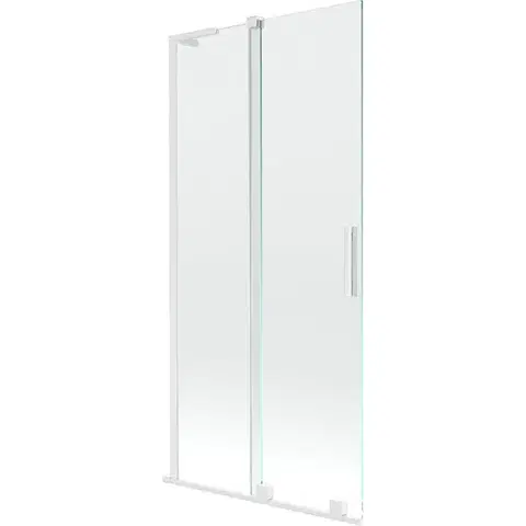 Sprchové dvere MEXEN/S - Velar L dvojkrídlová posuvná vaňová zástena 90 x 150, transparent, biela 896-090-003-01-20