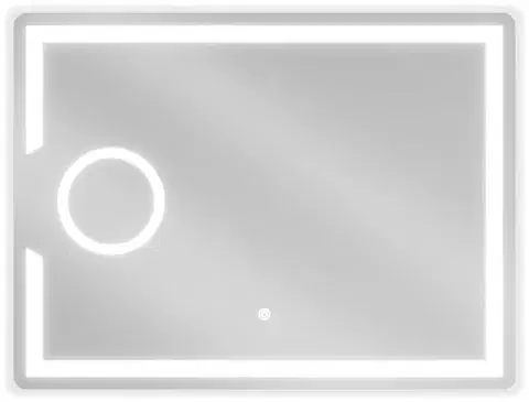 Kúpeľňové zrkadlá MEXEN - Onyx zrkadlo s osvetlením s kozmetickým zrkadlom 80 x 60, LED 600 9813-080-060-611-00