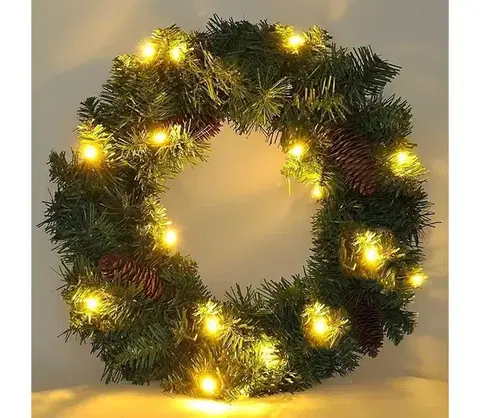 Vianočné dekorácie  1V239 - LED Vonkajší vianočný veniec 15xLED/3xAA IP44 1V239