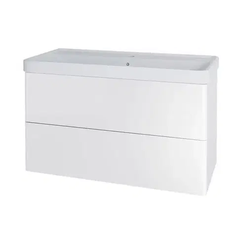 Kúpeľňový nábytok Mereo Siena, kúpeľňová skrinka s keramickým umývadlom 101 cm, biela lesk CN4121