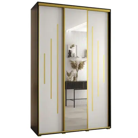 Šatníkové skrine Skriňa 45 Canaris 13 150 čierna/biela/gold