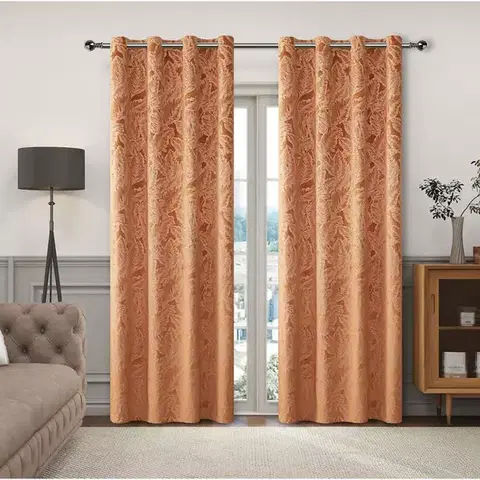 Závesy do spálne Záves na priechodkách VELVET GY2316/270G/M2/22/140x250 cm ryšavá