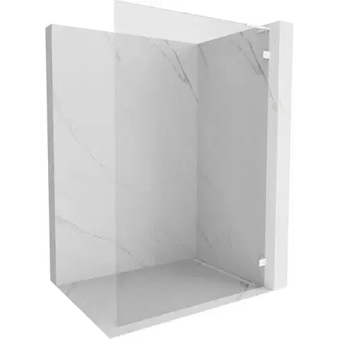 Sprchové dvere MEXEN/S - Lunar L Sprchová zástena WALK-IN pravá 50 x 200, transparent 8 mm, biela 830L-050-000-20-00-P