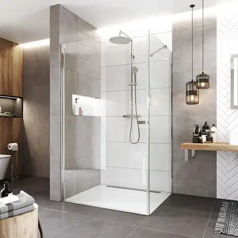 Sprchovacie kúty Mereo Pivotový sprchový kút, Novea, obdĺžnik, 90x80 cm, chróm ALU, sklo Číre, dvere L/P a pevný diel CK11923Z