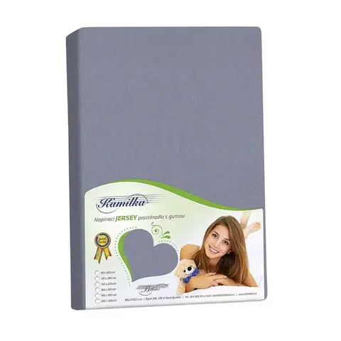 Plachty Bellatex Jersey prestieradlo Kamilka modrosivá, 100 x 200 cm