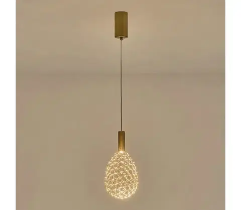 Svietidlá Eurolamp LED Luster na lanku LED/6,3W/230V 3000K zlatá pr. 14 cm 144-15065