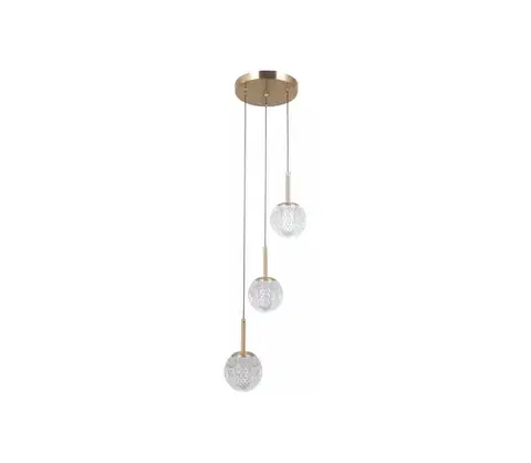 Svietidlá  PND-40827-3-HBR-CL - Závesný luster PADRI na lanku 3xG9/5W/230V, zlatý PND-40827-3-HBR-CL