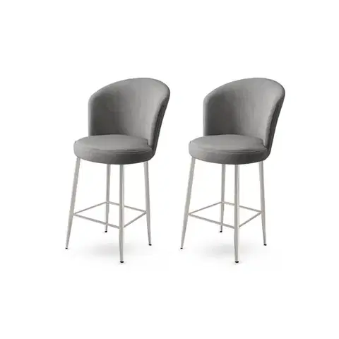 Barové stoličky Bar Stool Set (2 Pieces) Alte - Cream, Chrome