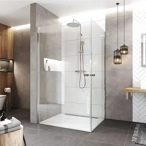 Sprchovacie kúty Mereo Sprchovací kút, Novea, obdĺžnik, pivotový, 100x80 cm, chróm ALU, sklo Číre CK13913ZVR