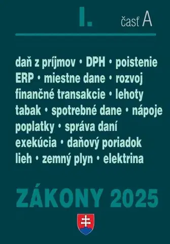 Zákony, zbierky zákonov Zákony 2025 I/A - Daňové zákony (Úplné znenie po novelách k 1. 1. 2025) - Kolektív autorov