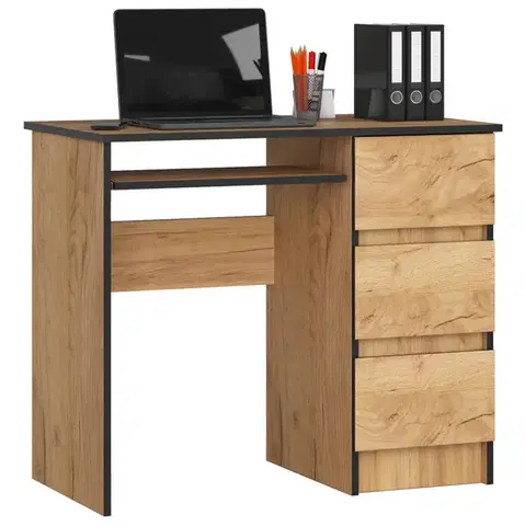 Písacie stoly Moderný písací stôl PEGAS90P, dub Craft