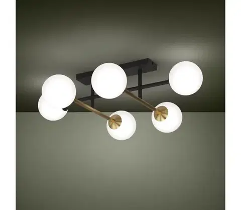 Svietidlá Eglo 390176 - Prisadený luster PAZ 6xE14/40W/230V zlatá/čierna 390176