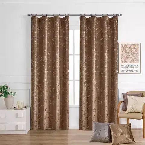 Závesy do spálne Záves na páske GOLDY VET479/2/210GSM 140x250 cm  hnedý