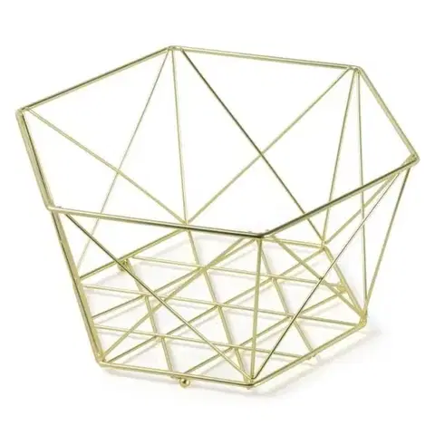 Podnosy a tácky Kinekus Košík na ovocie DECOR 29cm zlatý