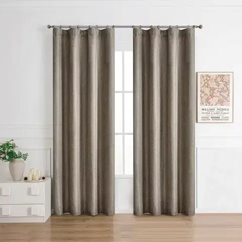 Závesy do spálne Záves na páske NORI 005/185GSM 140x250 hnedý